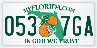 FL license plate 0537GA