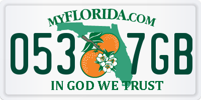 FL license plate 0537GB