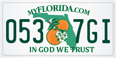 FL license plate 0537GI