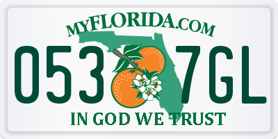 FL license plate 0537GL