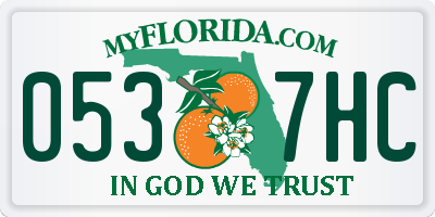 FL license plate 0537HC