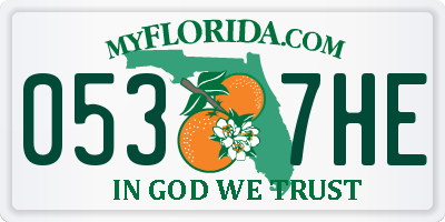 FL license plate 0537HE