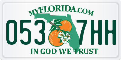 FL license plate 0537HH