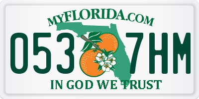 FL license plate 0537HM