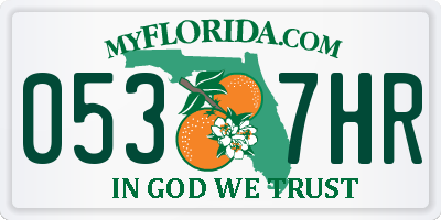 FL license plate 0537HR