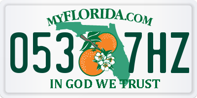 FL license plate 0537HZ