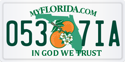 FL license plate 0537IA