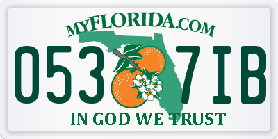 FL license plate 0537IB