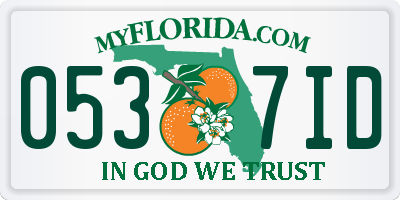 FL license plate 0537ID