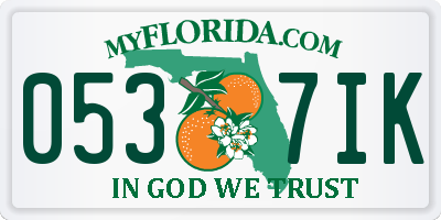 FL license plate 0537IK