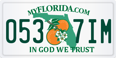 FL license plate 0537IM