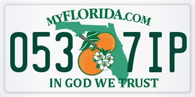 FL license plate 0537IP