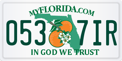 FL license plate 0537IR