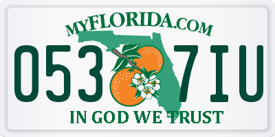 FL license plate 0537IU