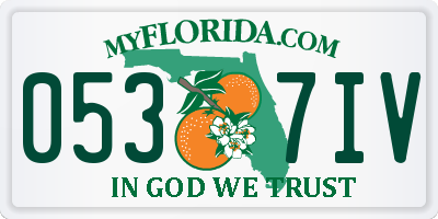 FL license plate 0537IV