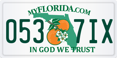 FL license plate 0537IX