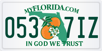 FL license plate 0537IZ