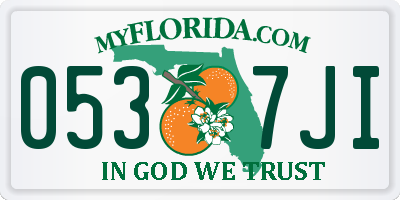 FL license plate 0537JI