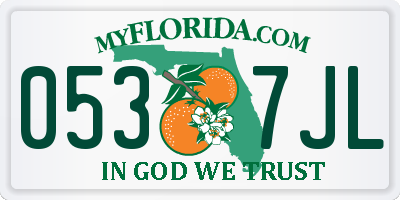 FL license plate 0537JL