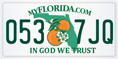FL license plate 0537JQ