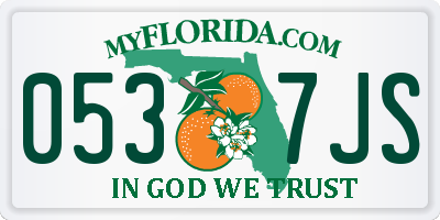 FL license plate 0537JS