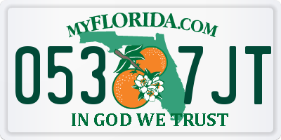 FL license plate 0537JT