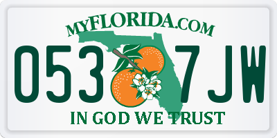 FL license plate 0537JW
