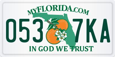 FL license plate 0537KA