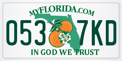 FL license plate 0537KD