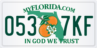 FL license plate 0537KF