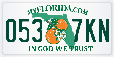 FL license plate 0537KN