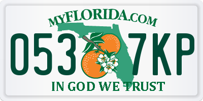 FL license plate 0537KP