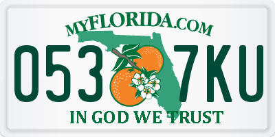 FL license plate 0537KU