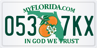 FL license plate 0537KX