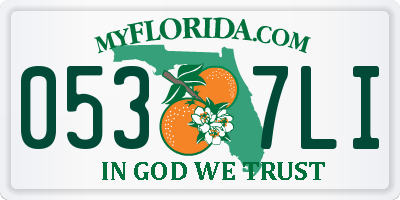 FL license plate 0537LI