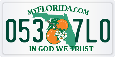 FL license plate 0537LO