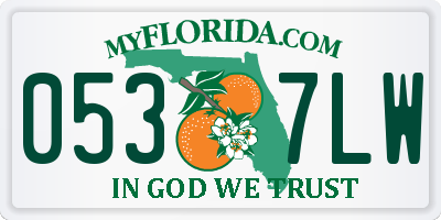 FL license plate 0537LW