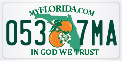 FL license plate 0537MA