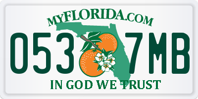 FL license plate 0537MB