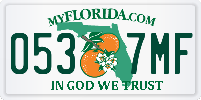 FL license plate 0537MF