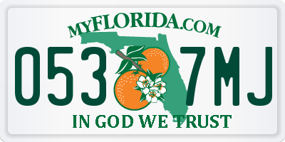 FL license plate 0537MJ