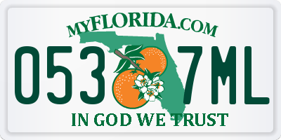 FL license plate 0537ML