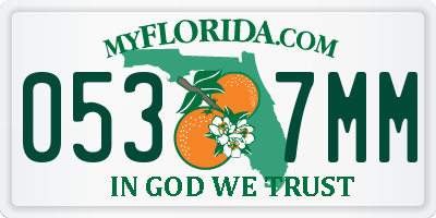 FL license plate 0537MM