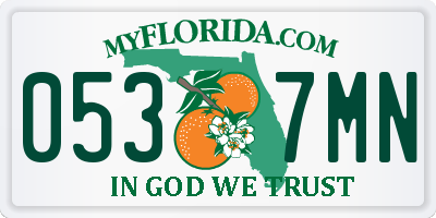 FL license plate 0537MN