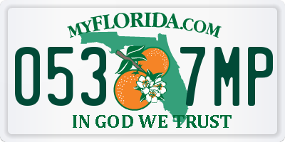 FL license plate 0537MP