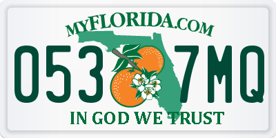 FL license plate 0537MQ