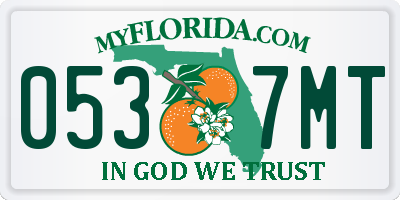 FL license plate 0537MT