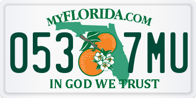 FL license plate 0537MU