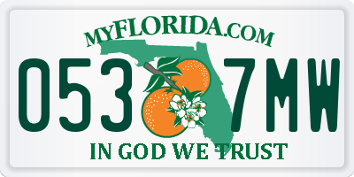 FL license plate 0537MW