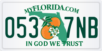 FL license plate 0537NB